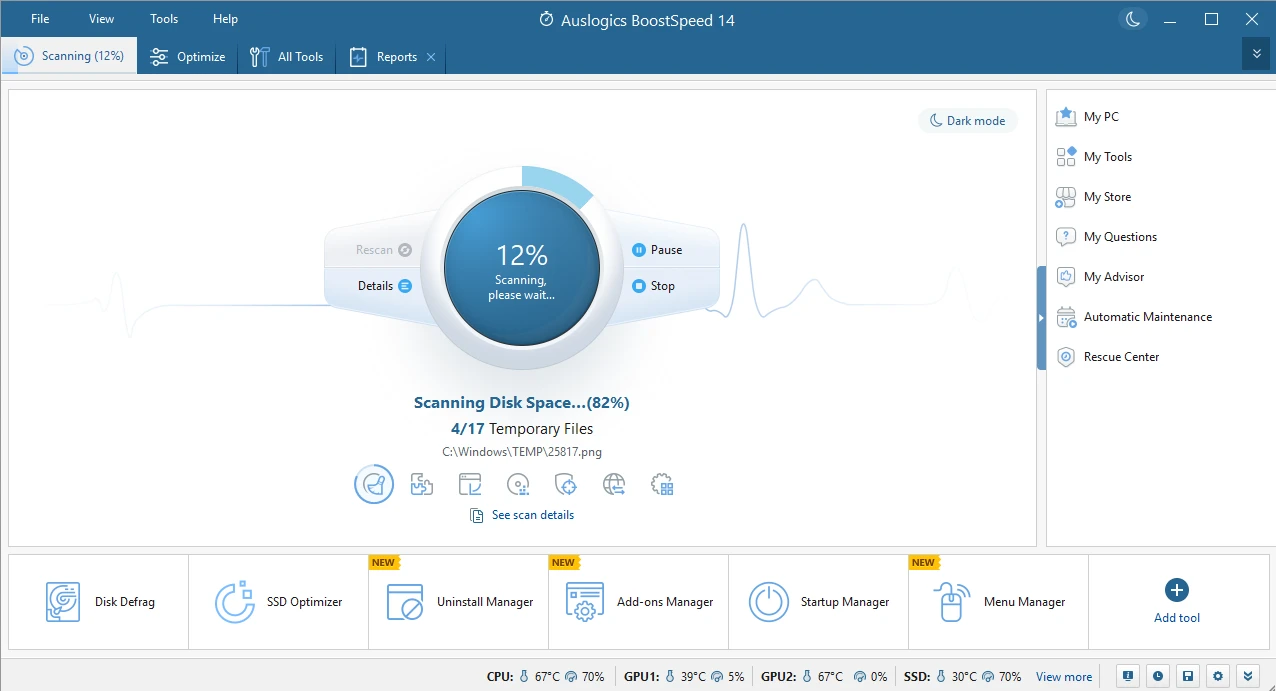 Auslogics BoostSpeed(系统优化工具)14.0.1.2激活版