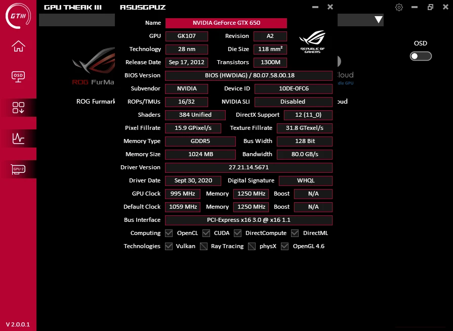 ASUS GPU Tweak III(华硕显卡超频工具)v2.0.0.1